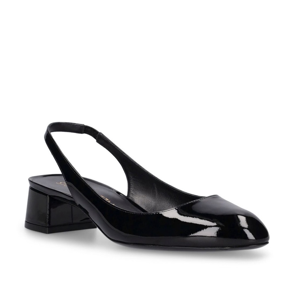 Stuart Weitzman 35mm Vivienne Black Patent Leather Slingbacks Size 11